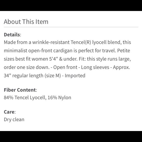 Eileen Fisher Simple Long Cardigan - Picture 6 of 6